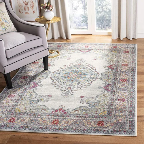 Vista 18 de SAFAVIEH Evoke Collection EVK250A - Alfombra de pasillo, 2 pies 2 pulgadas x 7 pies, color crema y fucsia, diseño oriental Shabby chic, no desprende