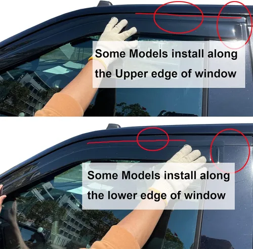 Vista 2 de Deflector de Viento Compatible con Chevy Impala 2006-2013 14-16 Impala Limited Guardas Ahumadas de Sol/Lluvia Viseras de Ventana 94843