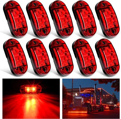 Vista 10 de Nilight Luz de Marcador Lateral Ovalada de 2.5 Pulgadas 10PCS Ámbar 2 Diodos LED Luces de Guardabarros y Separación de Remolque Impermeables