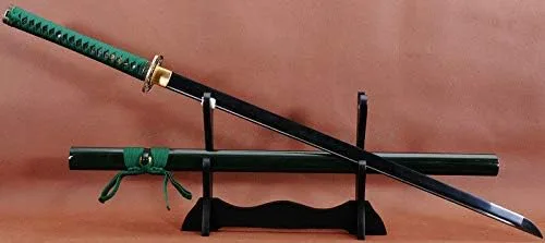 Vista 5 de Espada ninja samurai japonesa GLW de 41 pulgadas hecha a mano de acero negro con hoja afilada