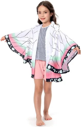Vista 2 de Vaianie Kimono para niños, disfraz de cosplay, cárdigan, chaqueta, bata, capa de anime