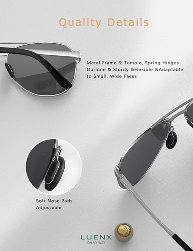 Vista 4 de LUENX - Lentes de sol polarizadas con protección UV 400 para hombre y mujer, incluye funda