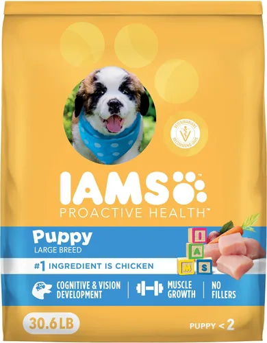 Vista 11 de IAMS Proactive Health - Alimento seco para cachorros de raza grande, pollo, 15 libras Real chicken #1 ingredient, Omega-3 DHA for cognitive &