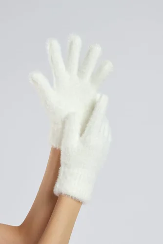 Vista 12 de Sahabowi Guantes de cuero para clima frío Manopla de lana cálida de invierno para mujeres