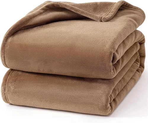 Vista 11 de Hansleep Manta de forro polar para sofá beige, súper suave manta de franela esponjosa y acogedora para todas las estaciones, beige, manta de 50x60