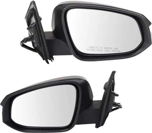 Vista 124 de TRQ Conjunto de 2 piezas de espejo lateral para conductor y pasajero, ajuste eléctrico, sin calefacción, sin memoria, color negro, compatible