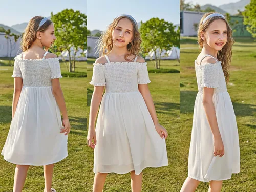 Vista 8 de Arshiner Vestido casual de verano sin mangas para niñas de 4 a 13 años