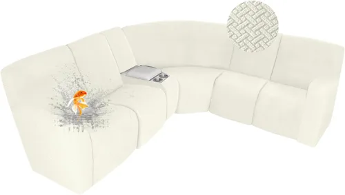 Vista 69 de ALIECOM Fundas 100% impermeables para sofá seccional reclinable, forma de L, elásticas, para esquina, funda para sofá seccional reclinable, lavable