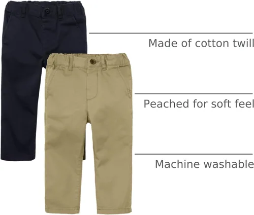 Vista 44 de The Children's Place Pantalones chinos ajustados para bebés y niños pequeños