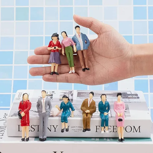 Vista 6 de Namalu 98 piezas de figuras de personas en miniatura a escala 1:25 pintada