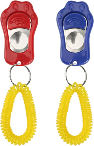 Vista 14 de Clicker Training para perros, clicker de perro con correa de muñeca, 3 niveles de volumen ajustables para entrenamiento de perros para gatos y Una