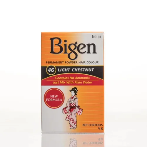 Vista 8 de Bigen - Tinte permanente en polvo, castaño claro #46, 0.21 onzas