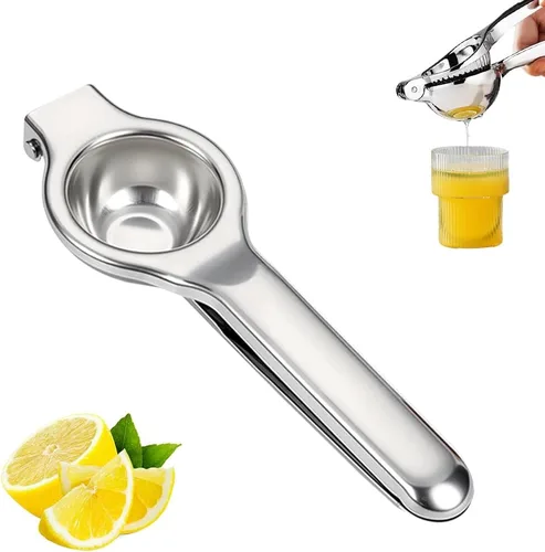 Vista 12 de Exprimidor de limón, exprimidor de limón de mano de acero inoxidable, exprimidor de cítricos, accesorios de cocina manual 2025, exprimidor de mano