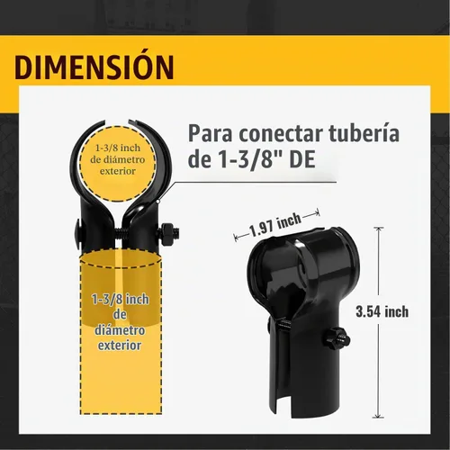 Vista 3 de VIVIDA Abrazaderas de riel extremo en T, accesorios de valla de enlace