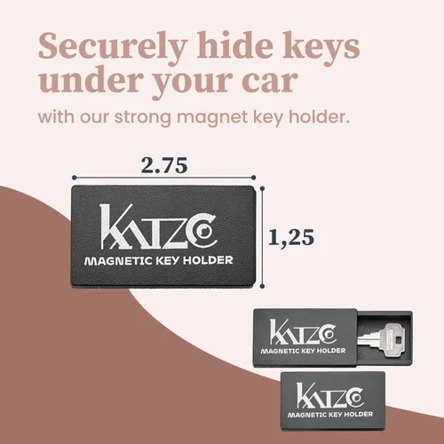 Vista 3 de Katzco juego de 3 cajas magnéticas para guardar llave, apto para llaves de 3 pulgadas, con imán extra superfuerte, útil para juego de llave