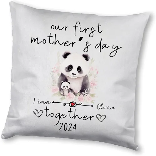 Vista 8 de Mother's Day Panda, Personalised Pillow Case Decor for Home, Present for Mom, Grandmother, for Her