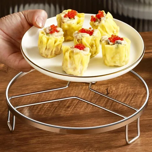 Vista 6 de Rustproof Metal Steaming Tray Ideal for Family Kitchens and Restaurants Pressure Cooker Steamer Rack