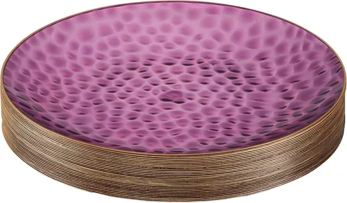 Vista 18 de PLASTICPRO Paquete de 30 platos de plástico martillado, platos de plástico desechables pesados, elegantes platos de fiesta transparentes martillados