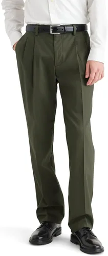 Vista 15 de Classic Fit Signature - Pantalones Iron Free de color caqui con Stain Defender - Plisados (Regular y Big & Tall)