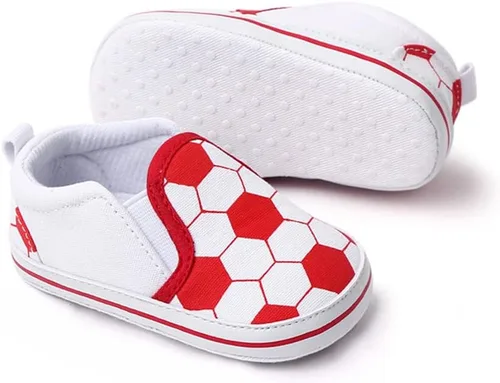 Vista 4 de Unsex - Zapatos de lona para niños y niñas, zapatos para primeros pasos, antideslizantes, suela suave, zapatos planos para niños pequeños