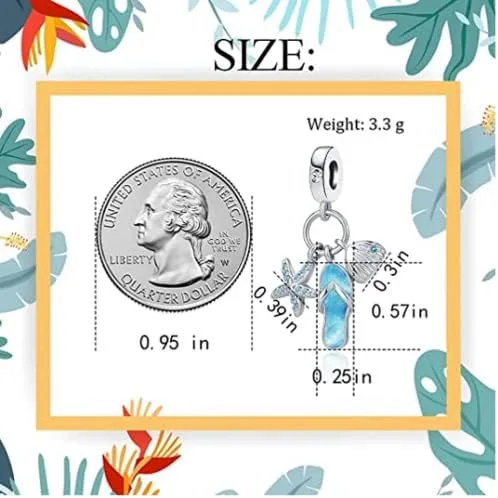Vista 4 de DWJSu Pantuflas de playa con diseño de estrella de mar y concha de mar para niñas y mujeres
