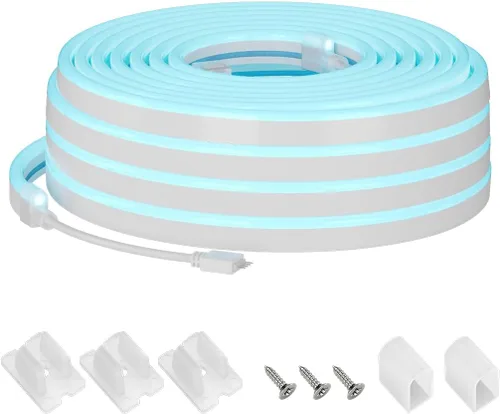 Vista 12 de SEZO Tira de luces LED de neón que emiten lateralmente direccionables WS2811 IC RGB color de persecución 3M DC24V 108LEDs/m IP67 Cuerda de neón