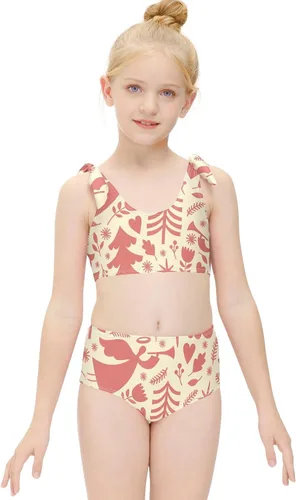 Vista 3 de KLL Ilustraciones de Navidad Ángeles Cuerno Árboles Niñas Traje de baño Bikini Sets Lindo Beach Bikini Sets
