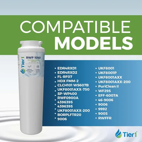 Vista 3 de Tier1 Filtro de agua para refrigerador RWF1040 UKF8001 Reemplazo para Whirlpool EDR4RXD1, Maytag 4396395, rwf0900a, fl-rf07, fmm-2 Hasta 6 meses