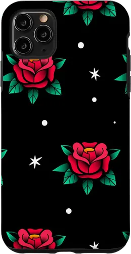 Vista 13 de Roses Fifties Black Red Rockabilly Pinup Rose Retro Fashion Case for iPhone 17