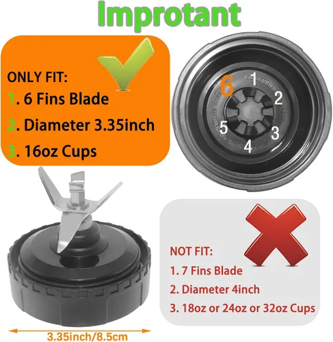 Vista 2 de Repuestos Compatibles con Ninja Blender para BL770, BL660, BL663, BL663CO, BL665Q, BL740, 2 Pack de Tazas Ninja Blender de 16oz de Servicio