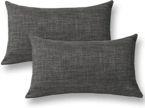 Vista 7 de Jeanerlor - Funda de almohada sólida de lino de 18 x 18 pulgadas / Funda de cojín estilo europeo / Funda de cojín rústico, fundas de almohada