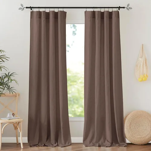 Vista 62 de RYB HOME - Cortinas de lino texturizado semitranslúcidas, privacidad media, filtro de luz, decoración de ventana para dormitorio/baño/sala de estar