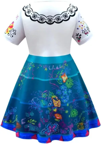 Vista 4 de Marosoniy Vestido Mirabel Madrigal para niñas, disfraz de princesa Isabela, disfraz floral de moda