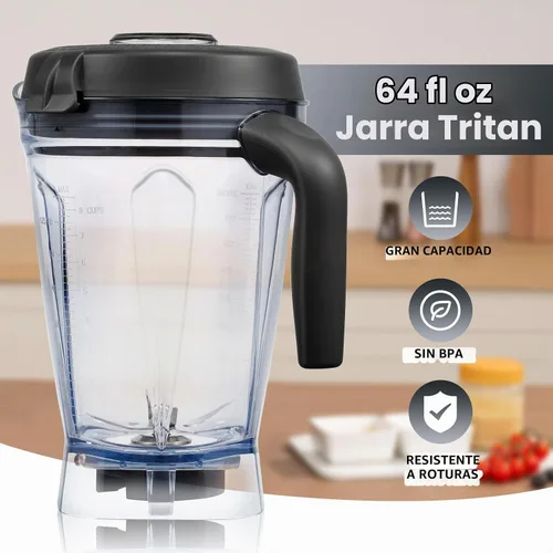 Vista 3 de iCucina Licuadora de 1500 W para cocina con programas de mezcla preestablecidos, licuadora de grado profesional resistente de 64 onzas para batidos