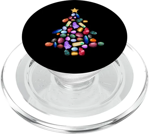 Vista 7 de Variedad de geoda de roca mineral de cuarzo geología para árbol de Navidad, PopSockets intercambiables PopGrip