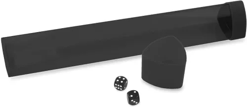 Vista 5 de BCW Tubo negro con tapa de dados Incluye 2 dados gratis, diseño triple ovalado que evita que se enrolle, tapa de gran tamaño para almacenamiento