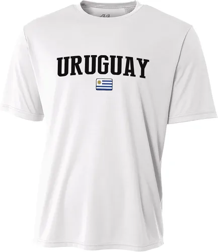 Vista 4 de Uruguay Camiseta de Fútbol Bandera Logo Masculino Selección Nacional Fútbol Copa Mundial Olimpiadas