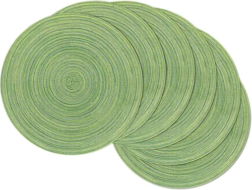 Vista 63 de SHACOS Juego de 4 manteles individuales redondos lavables de 15 pulgadas, de algodón, poliéster, trenzados, para mesa de comedor, boda, decoración