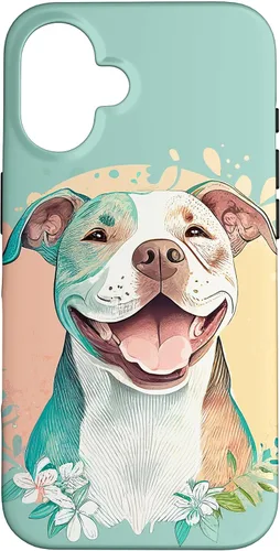Vista 32 de Pit Bull - Carcasa para iPhone 17, diseño artístico de Pitbull para mujer