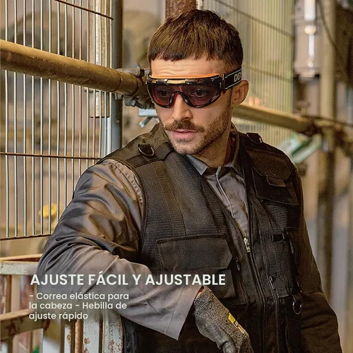 Vista 7 de DEX FIT Gafas de seguridad SG220, protección ocular contra salpicaduras químicas y de laboratorio de visión amplia, antivaho y resistentes a