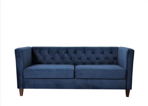 Vista 28 de Container Furniture Direct Muebles clásicos con capitoné y modernos para sala de estar, sofá universitario con relleno, cómodo sofá biplaza de Gris