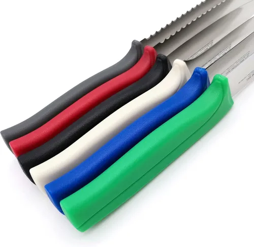 Vista 4 de MATTSTONE HILL - Juego de cuchillos de cocina para pelar, acero alemán, negro, azul, verde, rojo