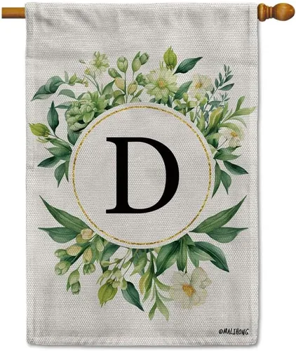 Vista 53 de Monogram Initial Letter P House Flag Flower Wreath Simple Style Letter Flag 28x40 Inch Vertical Double Sided for Outdoor Yard Decor