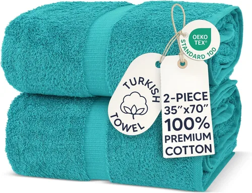 Vista 41 de Chakir Turkish Linens - Toallas turcas de 100% algodón, suaves y absorbentes (juego de 3 toallas personalizables, color aguamarina)
