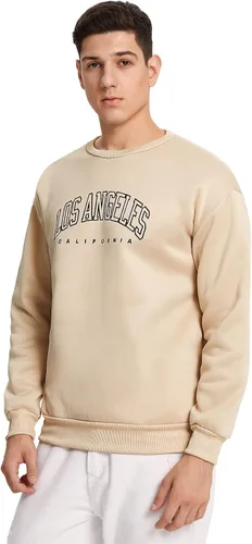 Vista 4 de SheIn Sudadera casual de manga larga con cuello redondo y hombros caídos para hombre