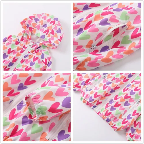 Vista 4 de WELAKEN - Chaqueta ligera para niñas y niños pequeños, con estampado e impermeable