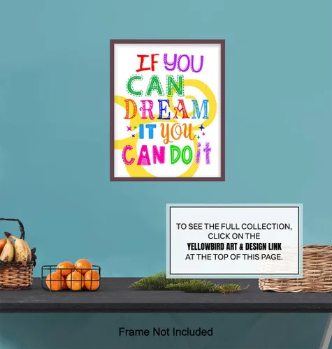 Vista 7 de Cita motivacional para decoración del hogar, bonito regalo inspirador de ratón para fanáticos, decoración de habitación, póster impreso para niños