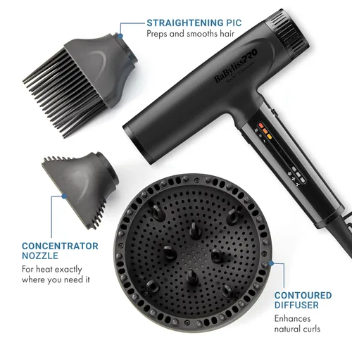 Vista 4 de BaBylissPRO Nano Titanium Professional Nano Light Ionic Dual-Voltage Lightweight Hair Dryer