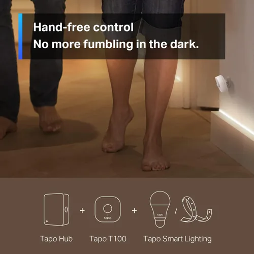 Vista 4 de TP-Link Tapo Sensor de movimiento, requiere Tapo Hub, batería de larga duración con protocolo inalámbrico de baja potencia Sub-1G, detección