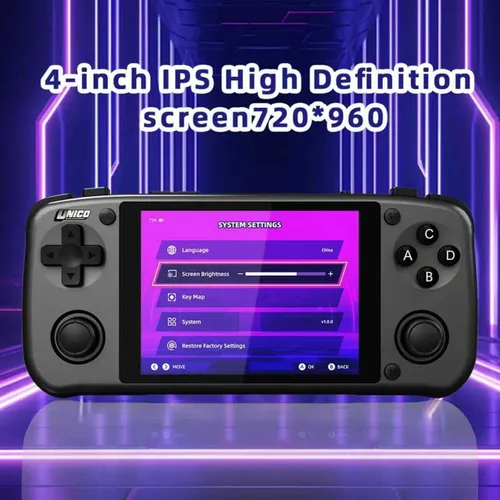 Vista 5 de Unico Handheld Game Console, Portable Pocket Player, Pre-Loaded 40 SNK Classic Games, Including King of Fighters, Metal Slug, etc., 4" IPS Screen